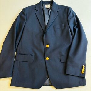 Lands' End School Uniform Boys Hopsack Blazer Deep Navy Poly/Wool Size 16 India